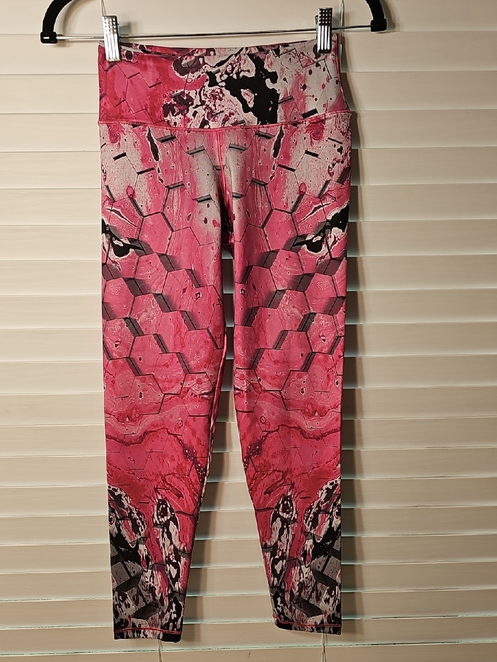 Activefit Sportswear Pink Hexagon Print Leggings Size Small